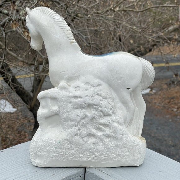 Vintage Early 20th C. Carnival Chalkware Prize Horse Glitter Painted Sculpture - Picture 5 of 16